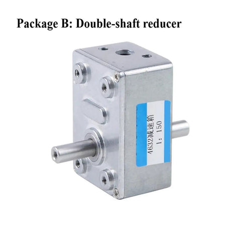 Heavy Duty Right Angle Worm Gear Reducer Delivering Hella Torque And Rock Solid Metal Gears For 6Mm D Shaft DC Geared Motor Kits, double-shaft design.