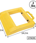 Professional Grade Solid As A Rock Heavy Duty Pallet Jack Stopper And Truck Chock Two Pack Yellow Trailer Wheel Block with handle