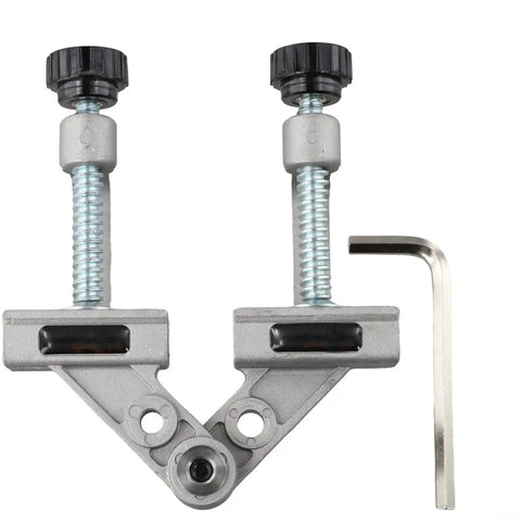 Hella Tough Adjustable Welding Fixture Clamp With 180 Degree Rotation And 1 To 40mm Clamping Range showing die cast aluminum jaw and adjustment knobs.