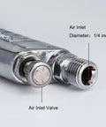 Close-up of air inlet valve on R77P Pro Grade Heavy Duty Pressure Feed Paint Sprayer For Big Area Jobs 2.0mm Nozzle 58-94 PSI