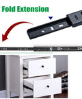 Beefy Heavy Duty Ball Bearing Drawer Slides 30kg Capacity For Kitchen Cabinets And Desks, Silent Metal Runners, Smooth 2 Section Guide Rails For Keyboard Trays, Includes Fixing Screws, black 2-fold extension steel drawer slide for cabinet