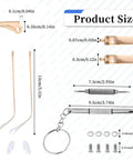 Gold Metal Eyeglass Temple Replacement Arms With Clear Tips Complete Repair Kit Includes Screwdriver And Screws for quick eyeglass repairs.