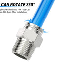 304 Stainless Steel Straight Push To Connect Fittings 8mm Tube OD to One Quarter Inch NPT Thread Male Fittings rotation