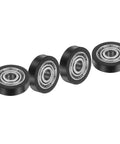 4 Pack Plastic Roller Wheels With Bearings For Conveyor Systems And Warehouse Carts, Guiding Belt Idler Rollers, 3/16 Inch ID, 3/4 Inch OD
