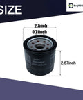 Honda Aquatrax Jetski Oil Filter showing size dimensions, part of Replacement 4 Pack Kit fits 15410-MFJ-D02