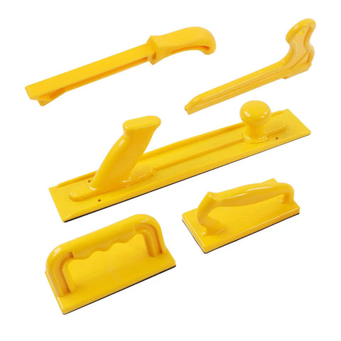 Pro Grade Safety Push Block Set, 5 Piece Woodworking Hand Protection Tools Kit For Table Saw, Router, And Band Saw