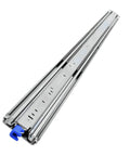 Heavy Duty Drawer Slides With Full Extension Ball Bearing Rails, Built Tough Steel Build, Rust Resistant Electroplated Finish, Locking Swing Handle For Secure Open And Close, Multipurpose Use, Supports Up To 300 Lbs, Ideal For Cabinets And Tool Chests, chrome slide with blue lock