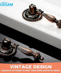 2 Pcs European Style Hanging Drawer Pulls For Cabinets And Doors, Antique Zinc Alloy Drop Pull Knobs, 65mm Total Length