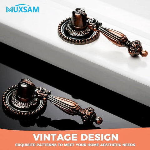 2 Pcs European Style Hanging Drawer Pulls For Cabinets And Doors, Antique Zinc Alloy Drop Pull Knobs, 65mm Total Length