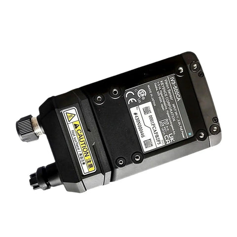 IV3-500CA 3D Barcode Reader And Industrial Camera with caution label, side view for high precision scanning in automated production lines
