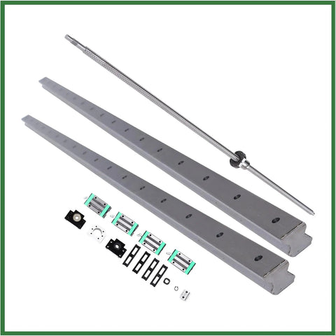 Two Pack 1000Mm Linear Guide Rails With SFU1605 1000Mm Ball Screw Kit For CNC Routers Comes With BF12 BK12 End Supports