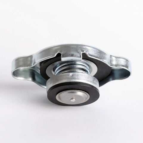 Side view of Universal Radiator Cap For Cars And Trucks compatible with Mitsubishi Honda Toyota, metal construction, OEM design