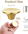 Universal Stainless Steel Dutch Oven Knob Replacement With Bright Gold Finish for Enamel Cast Iron Lids, size details shown