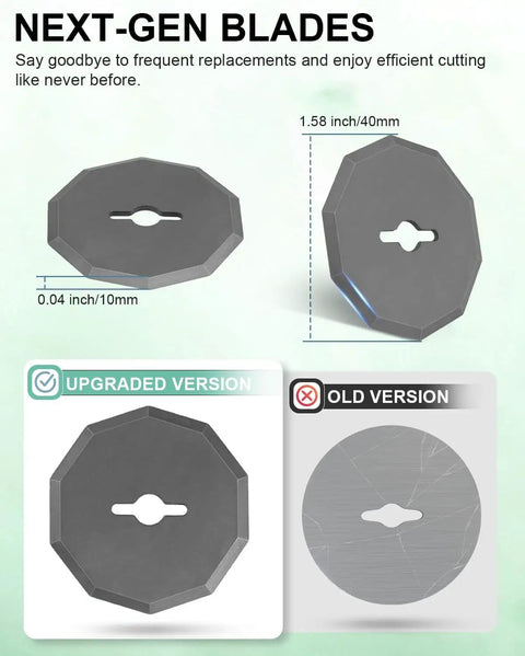 Next-gen octagonal blades for ergonomic cordless electric scissors, 1.58 inch cutting size, efficient cardboard cutting.