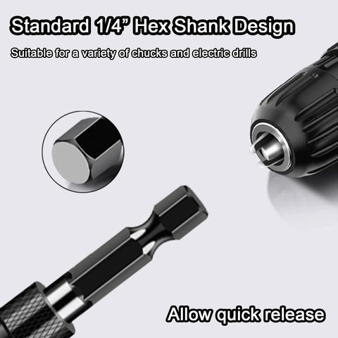 YUEARN deburring external chamfer tool with tungsten carbide blade; black metal body, 1/4 in hex shank