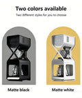 No Fuss Automatic Cold Brew Coffee Machine With Smart Reminder And Led Touchscreen in matte black and matte white colors.