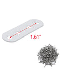 Premium White Iron Flat Brackets With Screws 20 Pack showing a 1.61 inch white iron plate and screws for DIY projects.