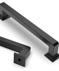 10 Pack 5 Inch Matte Black Cabinet Handles For Kitchen Cabinets And Drawers, 128mm Length, Durable Metal Cupboard Hardware