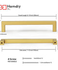25 Pack 7 9 16 Inch Brushed Brass Cabinet Handles Stainless Steel Modern Drawer Pulls for Kitchen Cabinets diagram.