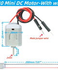 10 Pack Mini DC Motors For DIY Projects 1.5V To 6V Tiny Electric Motors With 20cm Wires 2mm Shaft 8mm Length diagram