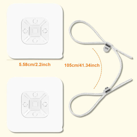 Adjustable 42 Inch TV Safety Straps No Drill Anti Tip Furniture Anchors Kit For Baby Proofing 2-pack with spare adhesive pads