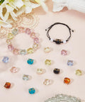 Colorful Acrylic Cat Beads Kit 100 Pcs displayed with bracelets and loose 3D cat face spacers for jewelry making and DIY crafts.