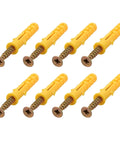 Heavy Duty Drywall Anchors And Screws Kit 50 Pieces M6x40 And M8x40 Self Tapping Fasteners For Hanging Shelves Pictures Curtain Rods In Plasterboard Hollow Walls Built To Last With Yellow Zinc Finish, yellow plastic anchors with screws