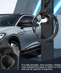 Make Your Garage Shine With This Badass Sae J1772 Ev Wall Mount Charger Holder showing black waterproof holder mounted with charging cable