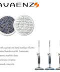 Image of Upgraded 4 Pack S7000 Replacement Steam Mop Pads for Shark S7000AMZ showing two types of pads and compatible mops.