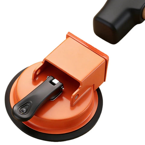 Close-up of a Floor Crack Repair Tool with Suction Cup Lifter and Gaps Fix System for Laminate Wood Vinyl Flooring, Heavy Duty Metal Construction