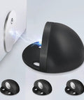 Magnetic Door Stop 4 Pack Self Adhesive Black Brushed Satin Stainless Steel Floor Stops For Bottom Of Door Keeps Door Open With Strong Magnet