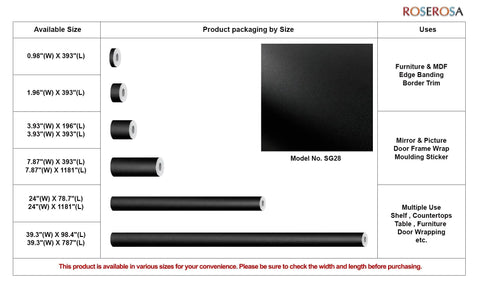 Peel And Stick Matte Solid Architectural Film Self Adhesive Vinyl SG28 in various roll sizes for walls, doors, countertops, trim.