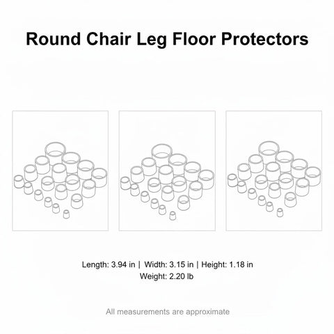 Straight Up Legit Round Chair Leg Protectors With Black PU Leather Slip On Floor Guards For Hardwood Surfaces Quiet Glide Pads collection of sizes