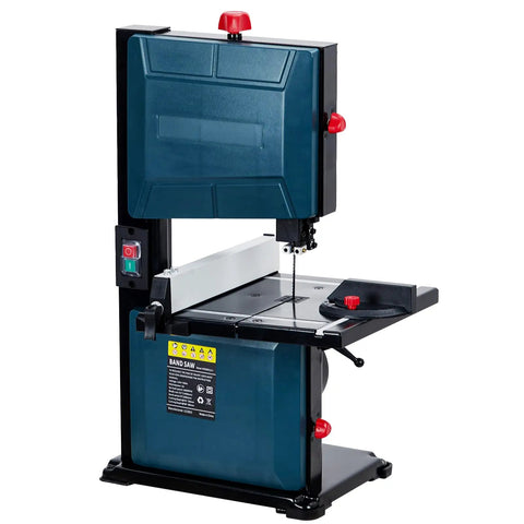 8 Inch Band Saw With 0 To 45 Degree Tilting, 3A Pure Copper Motor Delivers Smooth Precise Cuts At 1800 RPM, visible on benchtop.