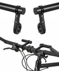 Two Pack Aluminum Bicycle Handlebar Extenders Brackets For Extra Mount Space On Most Bikes installed on handlebars