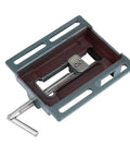 Super Heavy Duty Cast Iron Drill Press Vise Featuring Four Inch Jaw Width with steel jaws and sturdy base for secure drilling.