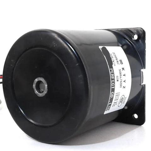 Close-up of 60W 220V AC Permanent Magnet Synchronous Motor With Low Speed Gearbox CW CCW Ready Stable Torque For DIY Projects RC Cars