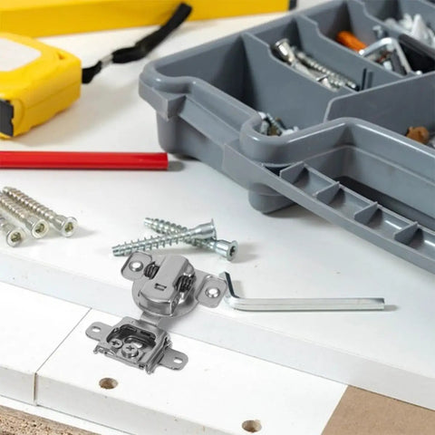 Two Pack Metal Cabinet Hinges With Soft Close Concealed Adjustable Folding Design for Inward Opening Electrical Cabinet Doors