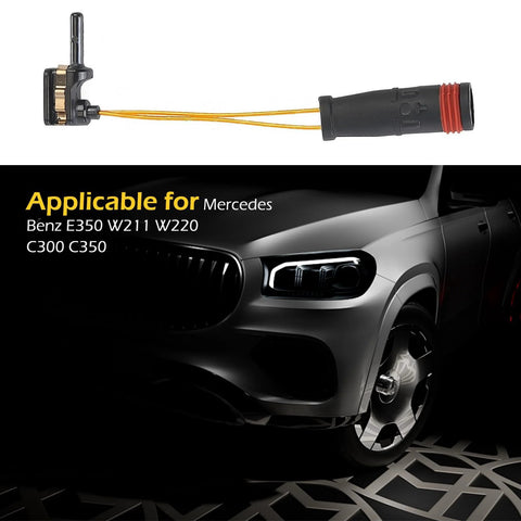 Four brake pad wear sensors with yellow wires and black connector for Mercedes E350 W211/W220 C300/C350.