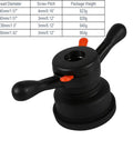 Quick Release Wheel Balancer Adapter Cone With Wing Nut And Hub Shaft Nut Fits 36Mm 38Mm 40Mm Tires Thread Pitch 3Mm, black design.