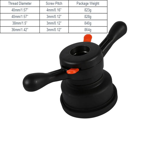 Quick Release Wheel Balancer Adapter Cone With Wing Nut And Hub Shaft Nut Fits 36Mm 38Mm 40Mm Tires Thread Pitch 3Mm, black design.