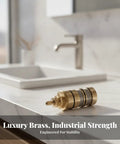 Premium Shower Thermostatic Valve Core Mixer Insert With Splined Shaft For Metal Faucet Restoration on a countertop.