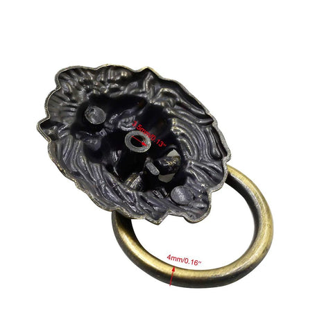 Back view of 12 Pack Lion Head Cabinet Knobs Pulls With Mounting Screws For Drawer Dresser Wardrobe Kitchen Cupboard