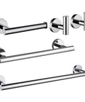 Chrome Bathroom Accessories Set 5 Piece With 18 Inch Bath Towel Bar Hand Towel Bar Toilet Paper Holder And Two Robe Hooks