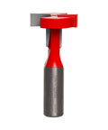 Front view of 1-1/8 Inch T Slotting Cutter Bit With 1/2 Inch Shank, 2-Cutter Carbide Router Bit for CNC or handheld tables