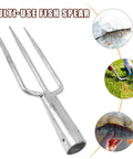 Close-up of 3 Prong Metal Garden Fork for Weeding and Planting Durable Iron Tool with Ergonomic Handle on white background