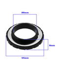 Two Pack Center Lock Locking Ring For Brake Disc Fits 15 To 20mm Thru Axle 44x26x8mm Aluminum Alloy Bike Hub Center Lock Compatible With Shimano Rotors For Mountain And Road Bikes Easy Upgrade. Close-up view of a single locking ring with dimensions 44x26x8mm in black aluminum alloy, placed on a white background.