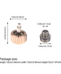 7Mm Watch Crown Replacement Kit With Long Stem, rust-resistant rose gold parts with detailed measurements, ideal for quick repairs