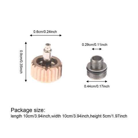 7Mm Watch Crown Replacement Kit With Long Stem, rust-resistant rose gold parts with detailed measurements, ideal for quick repairs