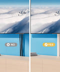 Comparison of exposed and concealed TV cables using a TV Cord Hider 42 Inch Cord Cover For Large Cable Management.